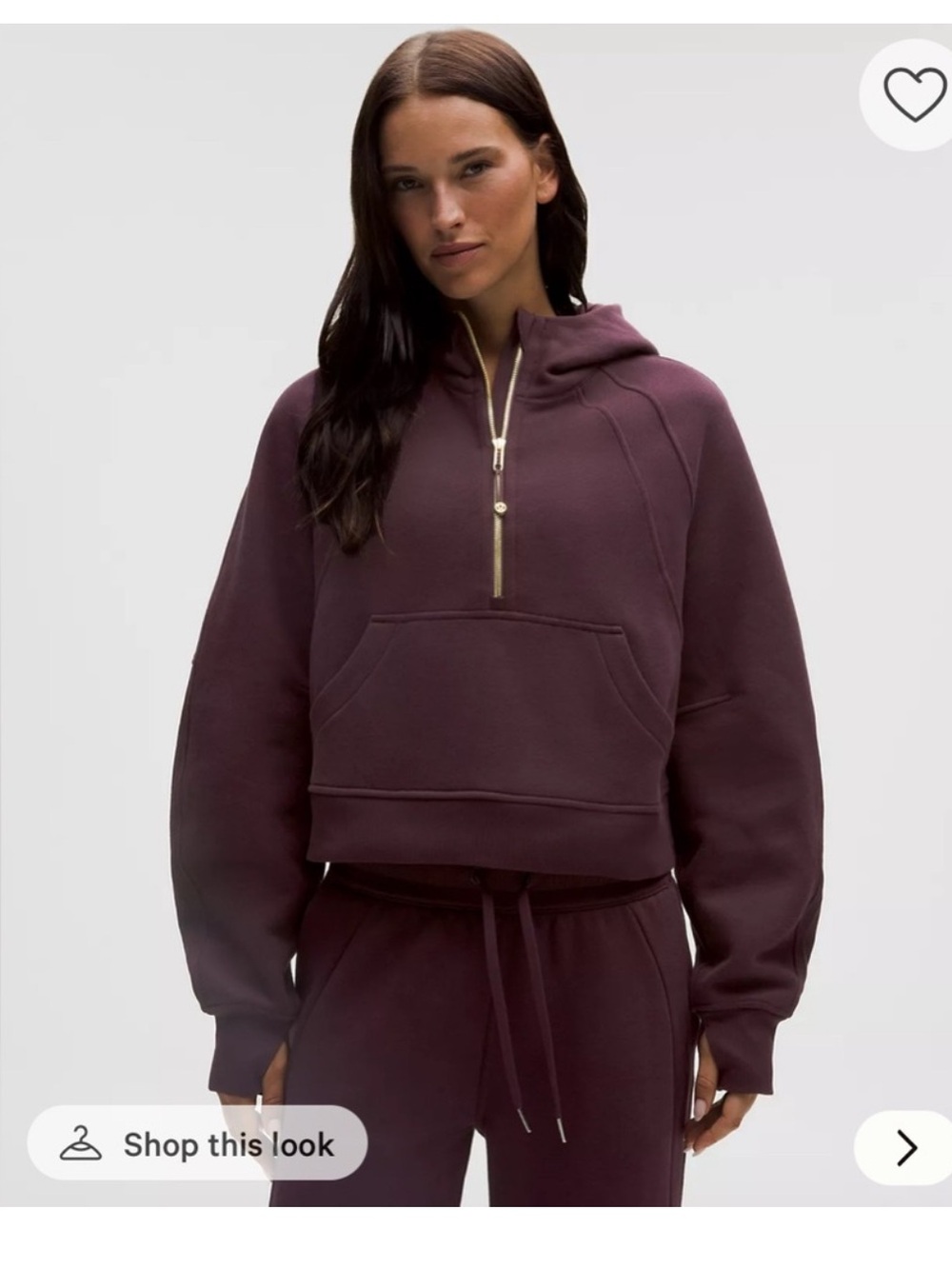 LULULEMON Oversized Scuba Half Zip Hoodie in Black Plum Gold M/L NWOT